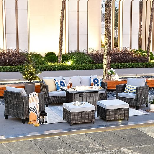 Back Outdoor Wicker Rattan Patio Sofa Sectional Set