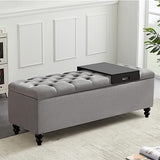 Storage Ottoman 50.2 Inches Upholstered Fabric Storage Ottoman Bench