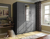 100% Solid Wood Cosmo 3-Door Wardrobe Armoire with Raised Panel Doors