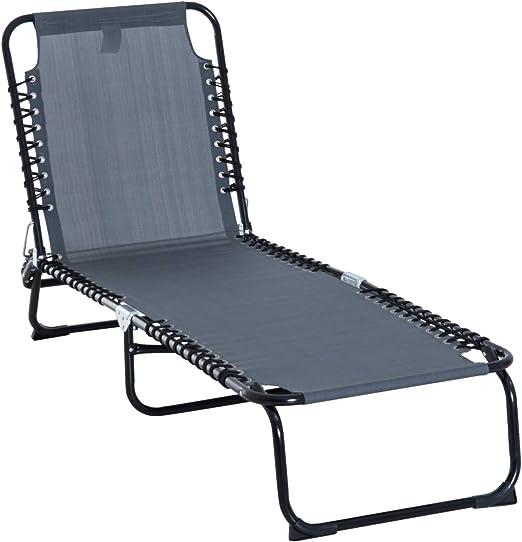 Folding Chaise Lounge Pool Chairs, Outdoor Sun Tanning Chairs, Folding