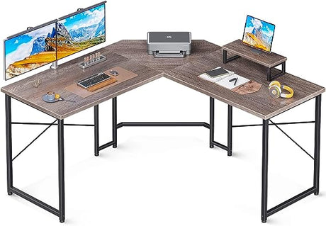 L Shaped Gaming Desk, 51 Inch Computer Desk with Monitor Stand