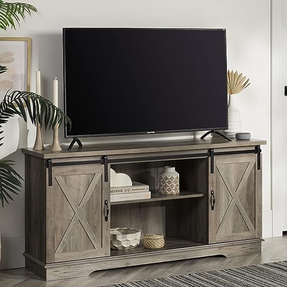 Richmond Modern Farmhouse Sliding Barn Door TV Stand for TVs