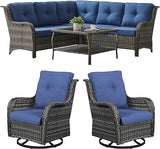 Wicker Patio Furniture Set - 7 Seater Rattan