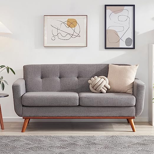 Tbfit 65" W Loveseat Sofa, Mid Century Modern Decor Love Seat