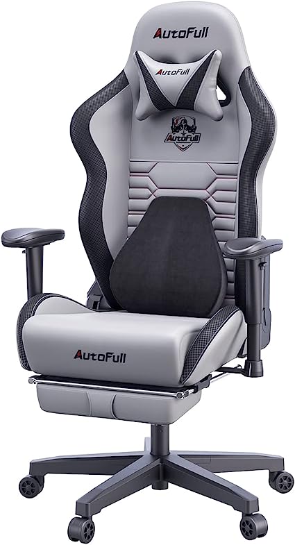C3 Gaming Chair Office Chair PC Chair with Ergonomics Lumbar Support, Racing Style PU Leather High Back Adjustable Swivel Task Chair