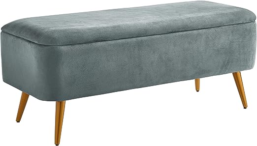 Upholstered Bench, 42" W, Avocado Green