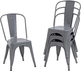 Metal Dining Chairs Set of 4 Indoor Outdoor Chairs Patio Chairs