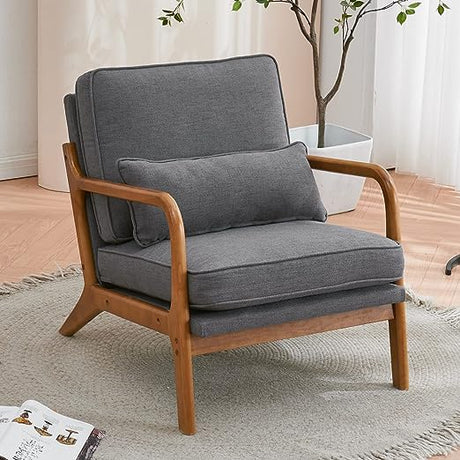 Accent Chair for Living Room, Mid-Century Modern Upholstered Arm chair