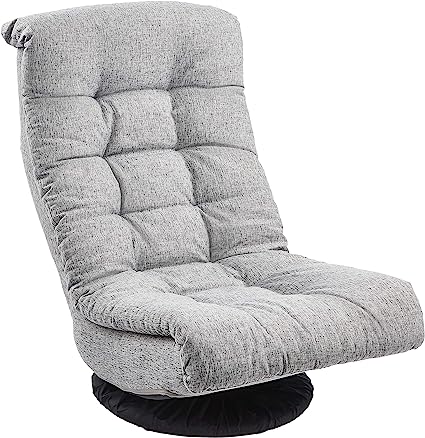 Swivel Foam Lounge Chair - with Headrest, Adjustable, Denim, Blue