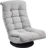 Swivel Foam Lounge Chair - with Headrest, Adjustable, Denim, Blue