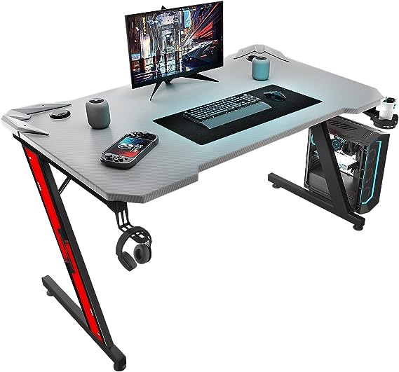 Gaming Desk, Computer and Gaming Table Z Shaped for Pc, Workstation