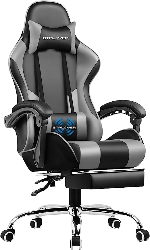 Gaming Chair, Computer Chair with Footrest and Lumbar Support