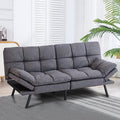 Futon Sofa Bed/Couch, Leather Memory Foam Small Splitback Sofa for Living Room ,Modern Loveseat