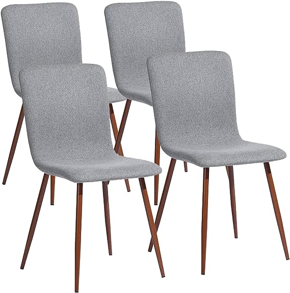 Dining Chairs Set of 4 Modern Suede PU Leather Comfortable Side Seating