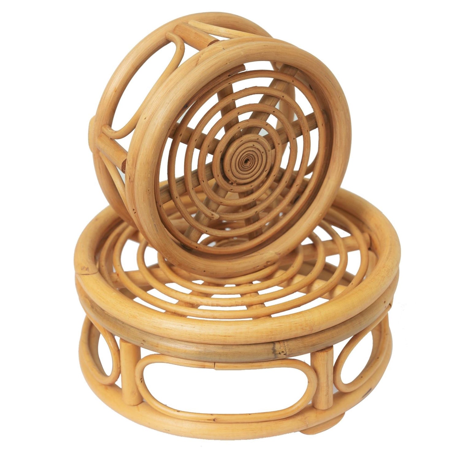 Handwoven Rattan Plant Riser