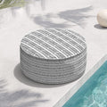 Indoor/Outdoor Inflatable Ottoman D21 x H9 inch, Round Footstool Inflatable Foot Rest Ottoman