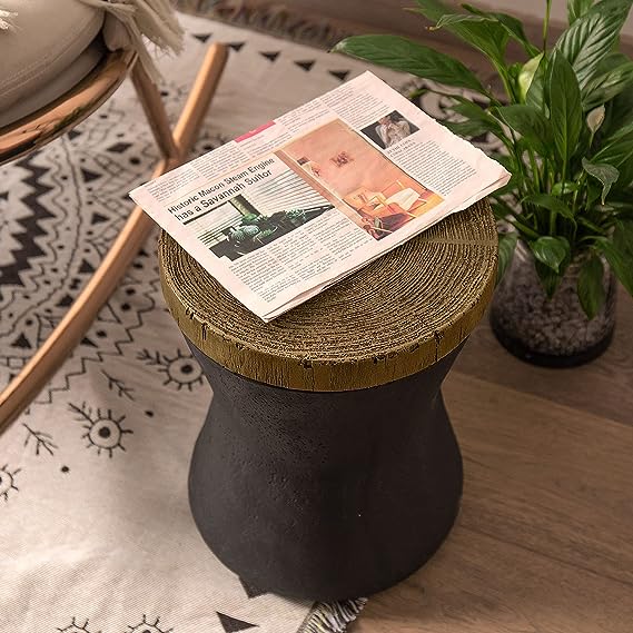 Outdoor Side Table,Black Drum Outdoor End Tables