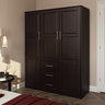 100% Solid Wood Cosmo 3-Door Wardrobe Armoire with Raised Panel Doors