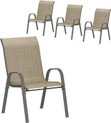 Patio Chairs Set of 4, Outdoor Stackable Dining Chairs for All Weather