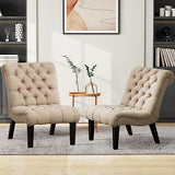 Living Room Chairs Set of 2 Modern Accent Chair, Upholstered Tufted Armless Chairs