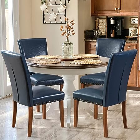 Upholstered Parsons Dining Chairs Set of 4, Fabric Dining Room Kitchen Side Chair