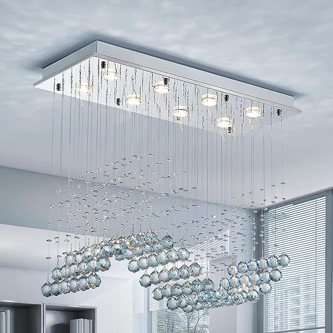 8-Lights Modern K9 Crystal Chandelier Light Fixture