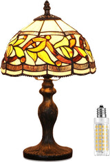 Tiffany Table Lamp Stained Glass Crystal Bead Style Table Light