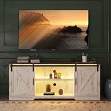 Farmhouse 65" TV Stand, Modern TV Stand White, Entertainment Center