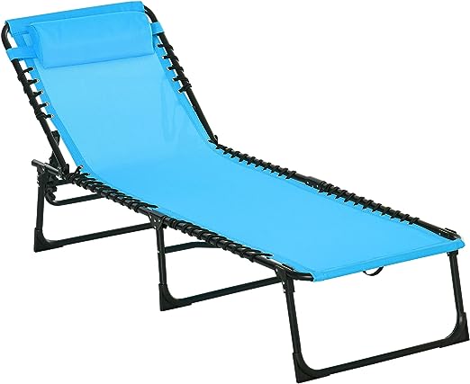 Folding Chaise Lounge Pool Chairs, Outdoor Sun Tanning Chairs, Folding