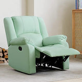 Genuine Leather Recliner Chair with Overstuffed Arm and Back, Soft Living Room Chair Home Theater Lounge Seat