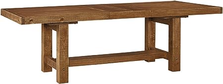 Dellbeck Casual Rectangular Dining Extension Table, Dark Brown