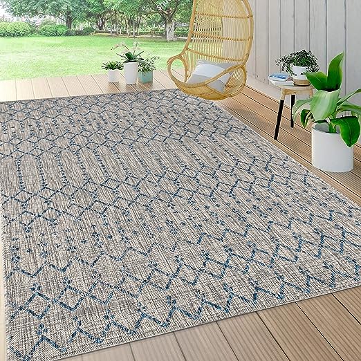 SMB108B-3 Ourika Moroccan Geometric Textured Weave Indoor Area Rug