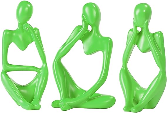 Thinker Statue Gold Decor Abstract Art Sculpture, Golden Resin Collectible Figurines