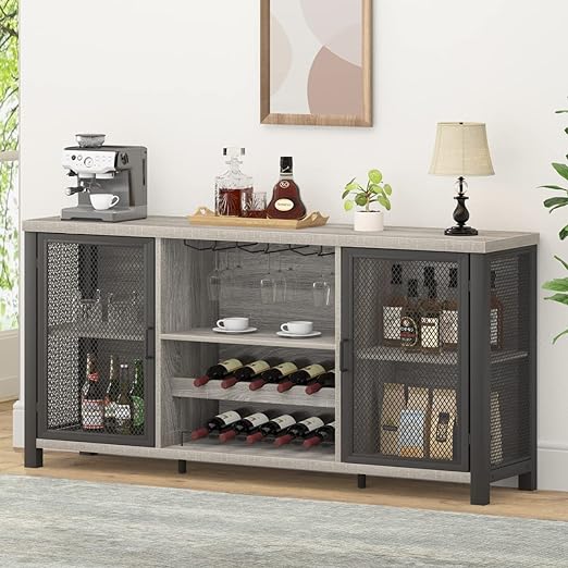 Liquor Bar Cabinet, Industrial Wine Bar Cabinet