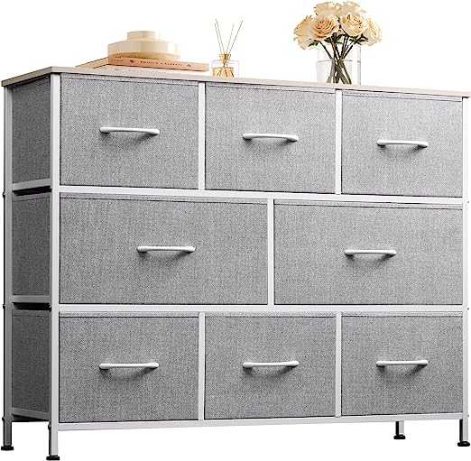 Fabric Dresser for Bedroom, Storage Drawer Unit, Bedroom Dresser TV Stand