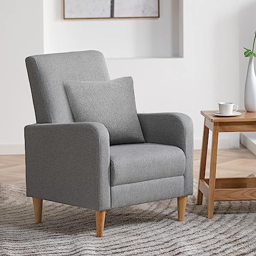 Modern Upholstered Accent Chair Armchair with Pillow Room Side Chai