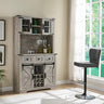 Farmhouse Bar Cabinet, Kitchen Storage Cabinet w/Sliding Barn Door