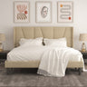 Luxury Wingback Bed Frame with Soft Upholstered Headboard – King Size