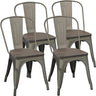 18 Inch Classic Iron Metal Dining Chair with Wood Top/Seat