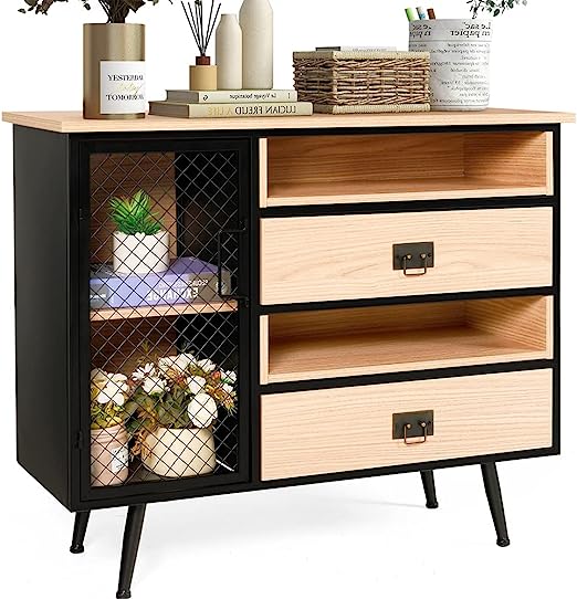 3 Drawer Dresser for Bedroom, Rattan Dresser Modern Closet Dressers Chest of Drawers