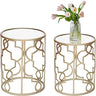 End Tables Set of 2, Gold Nesting Side Coffee