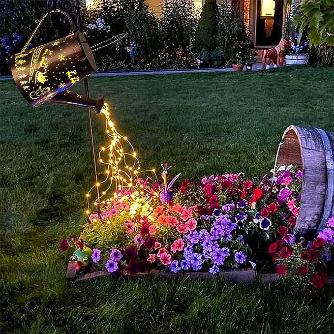Solar Lights Decorations ,Watering Can Landscape Light Hanging Lantern