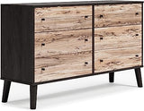 Piperton 6 Drawer Dresser, Natural/White