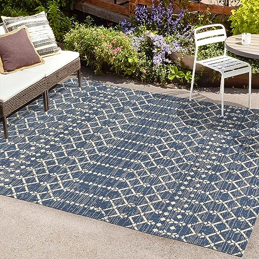 SMB108B-3 Ourika Moroccan Geometric Textured Weave Indoor Area Rug