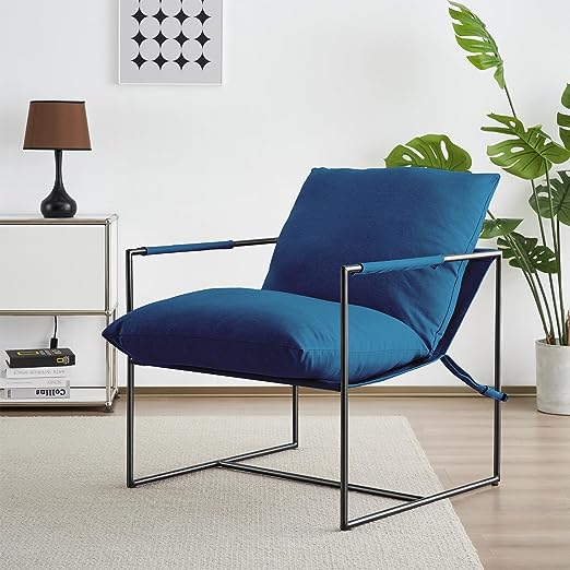 Basic Accent Sling Chair Modern Armchair for Living Room Bedroom Reading