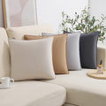 Neutral Pillow Covers 18x18in Set of 4,Solid Color Pillows Soft Decorative Square Couch
