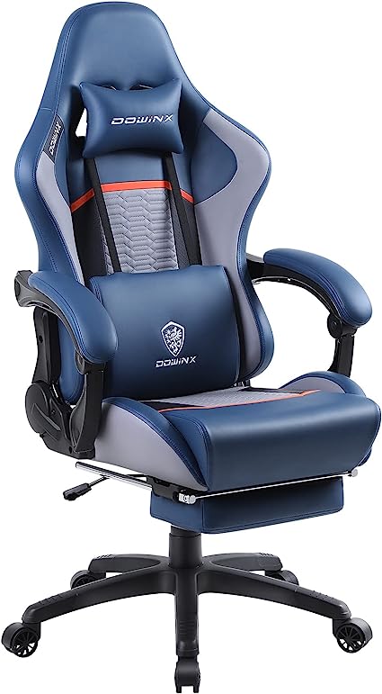 Gaming Chair Ergonomic Racing Style Recliner with Massage Lumbar Support, Office Armchair for Computer PU Leather E-Sports Gamer Chairs