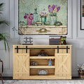 TV Stand with Sliding Barn Door, Farmhouse Entertainment Console Center for TV
