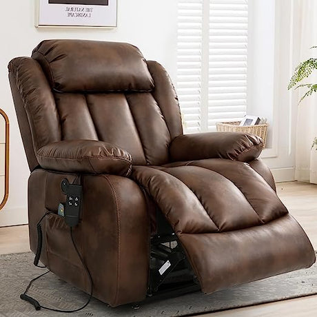 Large Lay Flat Sleeping Power Lift Recliner Chairs for Elderly with Heat and Massage