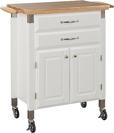 Black Dolly Madison Prep and Serve Kitchen Cart with Natural Top